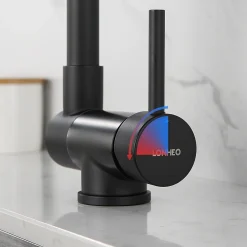 Lonheo Hochdruck Küchenarmatur Vorfenster 360° Drehbar, Umklappbar Wasserhahn Küche Aus Edelstahl, Spültischarmatur Einhebelmischer Mit Klappgriff, Schwarz -Garten- & Gewächshäuser Geschäft c0b563996cc315bcbce7de0ea6cb8b60