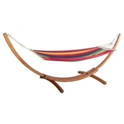 OUTLIV. Hängematte Mit Holzgestell Aus Akazie Natur|Bunt