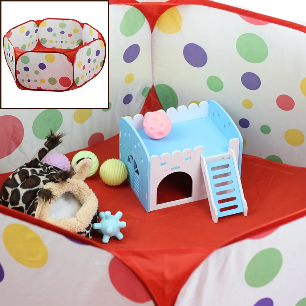 Stretoey Haustierzaun, Tragbarer Faltbar Dot Hamster Gehege, Kleiner Mittelgroßer Tierkäfig Sicherer Laufstall Für Hamster Meerschweinchen, 80x40cm, Rot Kleintier-Gehege 2 Stretoey Haustierzaun, Tragbarer Faltbar Dot Hamster Gehege, Kleiner Mittelgroßer Tierkäfig Sicherer Laufstall Für Hamster Meerschweinchen, 80x40cm, Rot Kleintier-Gehege – Bild 2