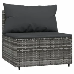 VidaXL 4-tlg. Garten-Lounge-Set Mit Kissen Grau Poly Rattan -Garten- & Gewächshäuser Geschäft c142a45f71ba6579236588ec00e70e7d