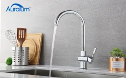 Auralum Küchenarmatur Spültischarmatur Aus Edelstahl Für Küche, Hochdruck Wasserhahn Küche Mit 360° Schwenkbarer , Chrom -Garten- & Gewächshäuser Geschäft c16ac2521a2046b44a13e31d481b5225 1
