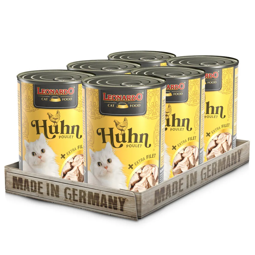 LEONARDO Huhn + Extra Filet, 6x400 G - Katzenfutter Nassfutter Katze 1 LEONARDO Huhn + Extra Filet, 6x400 G - Katzenfutter Nassfutter Katze