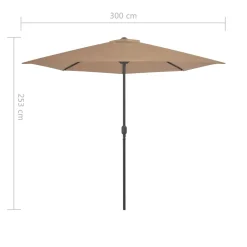 VidaXL Balkon-Sonnenschirm Mit Alu-Mast Taupe 300×150 Cm Halbrund -Garten- & Gewächshäuser Geschäft c1706890f69695346c9434d063b19920