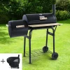 Carparts Online GmbH RAMROXX® BBQ XL Smoker Holzkohle Barbecue Grill RX970 Schwarz Mit Abdeckung