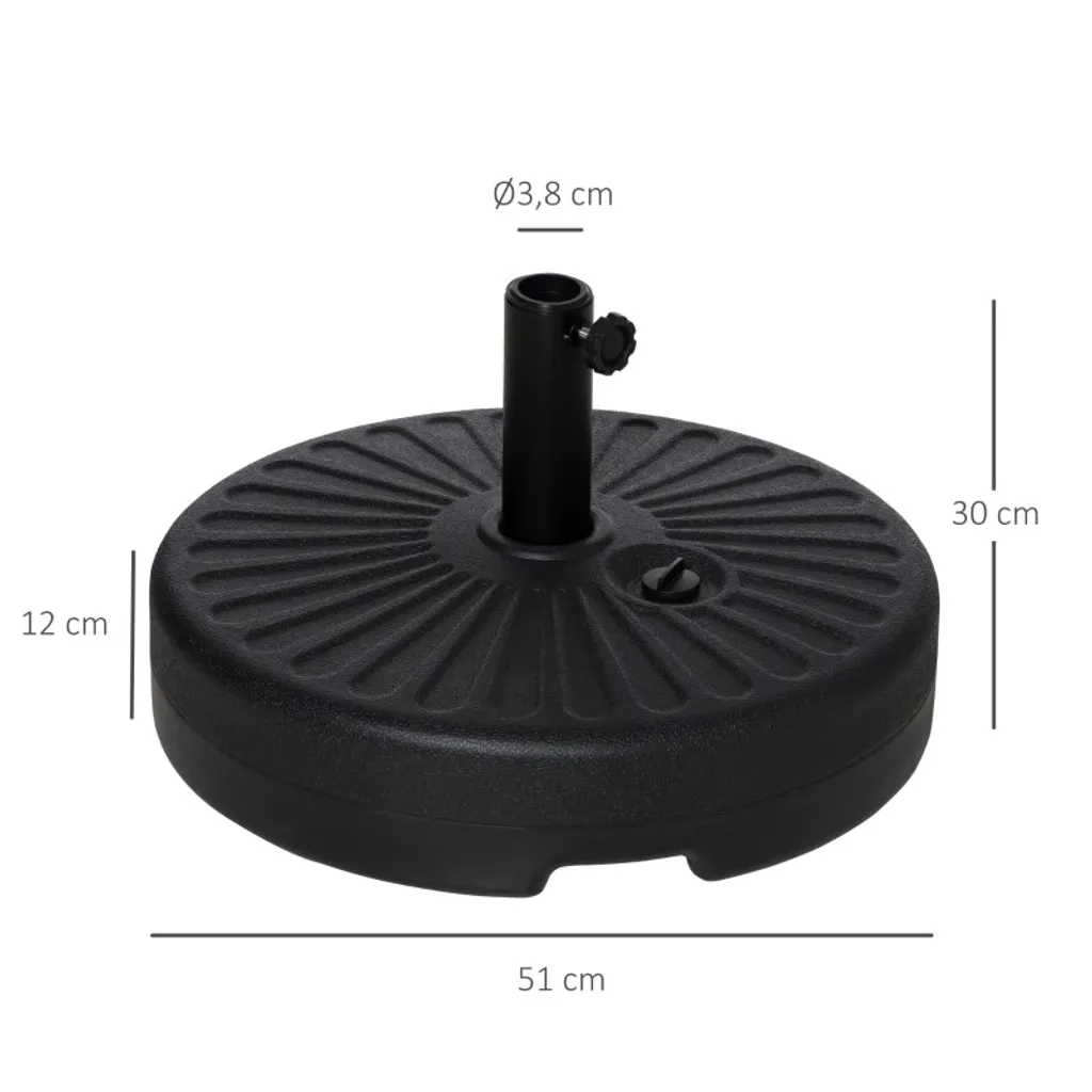 Outsunny Sonnenschirmständer 22 Kg Schirmständer Für Sonnenschirm Schirmstangen 38 Mm Sonnenschirmfuß Für Garten Terrasse Balkon Zement Schwarz Ø51 X 30H Cm 10 Outsunny Sonnenschirmständer 22 Kg Schirmständer Für Sonnenschirm Schirmstangen 38 Mm Sonnenschirmfuß Für Garten Terrasse Balkon Zement Schwarz Ø51 X 30H Cm – Bild 10