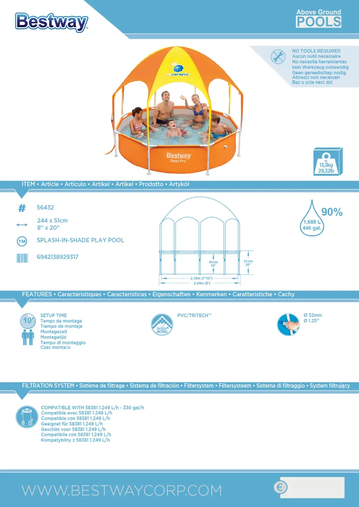 Bestway Splash In Shade Play Pool Schwimmbecken Planschbecken Kinder Baby 56432 5 Bestway Splash In Shade Play Pool Schwimmbecken Planschbecken Kinder Baby 56432 – Bild 5