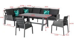 Mandalika Alu / Rope Dining Eck Lounge Set Elba Inkl. 2x Dining Sessel Neuheit Hohe Ausführung -Garten- & Gewächshäuser Geschäft c1aa36bc2b4d4c17291a4d084a2febaa