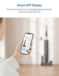 Proscenic WashVac F20 Nass-Trockensauger, Saugwischer Kabellos Mit 1L Frisch Und Schmutzwassertank, Wechselbarer Akku, Selbstreinigung-Grau -Garten- & Gewächshäuser Geschäft c1c251d11d05d125e137d54860f613c3