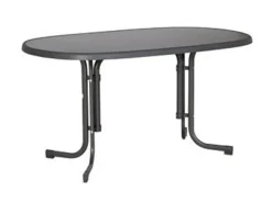 SIEGER Gartentisch / Klapptisch 140x90cm Stahl Grau / Mecalit Anthrazi