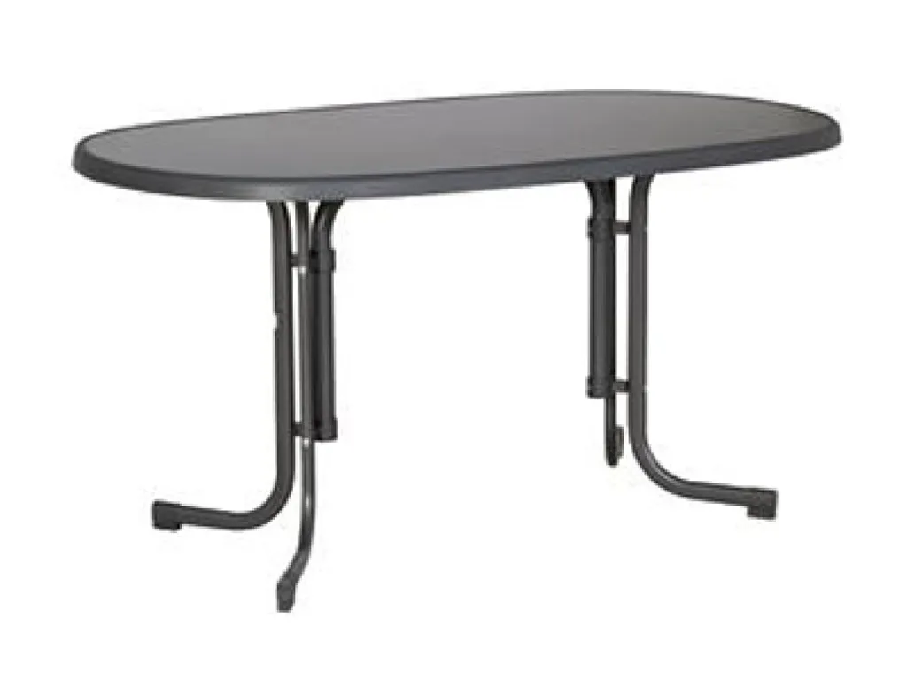 SIEGER Gartentisch / Klapptisch 140x90cm Stahl Grau / Mecalit Anthrazi 1 SIEGER Gartentisch / Klapptisch 140x90cm Stahl Grau / Mecalit Anthrazi
