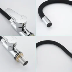 Aihom Wasserhahn Küche Schwarz Mit Flexibler Auslauf Küchenarmatur Mit Hoher Auslauf (235mm) Spültischarmatur Schwarz Mischbatterie Küche Aus Messing -Garten- & Gewächshäuser Geschäft c20eccd89e319bd56cab4fb2bb7bf352