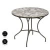 Dehner Gartentisch Grazia, Mit Mosaik, Ø 90 Cm, Höhe 75 Cm, Eisen/Stein, Braun/grau
