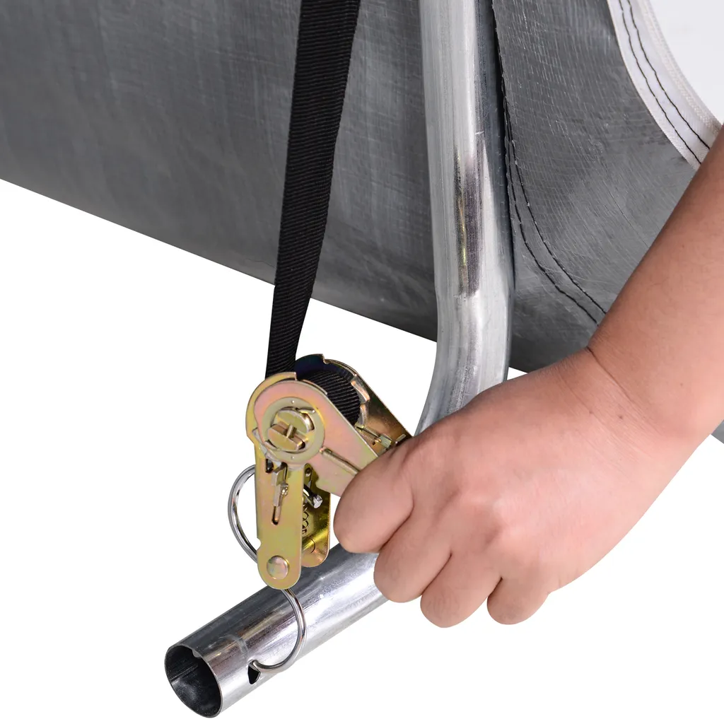 Outsunny Foliengerätehaus, Gerätehaus Im Garten, Foliengarage, Galvanisierter Stahl, PE, Grau 2 X 2 X 2 M 9 Outsunny Foliengerätehaus, Gerätehaus Im Garten, Foliengarage, Galvanisierter Stahl, PE, Grau 2 X 2 X 2 M – Bild 9