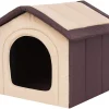 Hobbydog Hundebett Katzenbett Hundehaus Hundeecke Schlafplatz Hundekorb Hund Haus Hundehütte Ruhebereich Zwinger Tierheim INARI R1: 38 X 32 X 38 Cm Beige Mit Braun