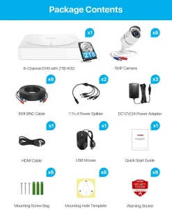 ZOSI 8CH 5MP Überwachungskamera Set Aussen, 8CH 2TB HDD DVR Mit 8 Wasserdicht 1920P Video Kamera CCTV System, Bewegungserkennung, 36M IR Nachtsicht -Garten- & Gewächshäuser Geschäft c265b18f440702a3796756596ca4489a
