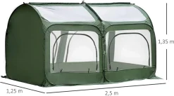Outsunny Pop-Up Gewächshaus Mit 4 Reißverschlusstüren Treibhaus Tomatenhaus Frühbeet Stahl PVC Transparent 250 X 125 X 135 Cm 10 Outsunny Pop-Up Gewächshaus Mit 4 Reißverschlusstüren Treibhaus Tomatenhaus Frühbeet Stahl PVC Transparent 250 X 125 X 135 Cm -Garten- & Gewächshäuser Geschäft c28006dd096996077c39db02f9246033