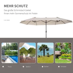 Outsunny Sonnenschirm Gartenschirm Marktschirm Doppelsonnenschirm Terrassenschirm Mit Handkurbel Oval Metall + Polyester Beige 455 X 270 X 240 Cm 20 Outsunny Sonnenschirm Gartenschirm Marktschirm Doppelsonnenschirm Terrassenschirm Mit Handkurbel Oval Metall + Polyester Beige 455 X 270 X 240 Cm -Garten- & Gewächshäuser Geschäft c2ab7f477951f850db59b72e5df4edbb