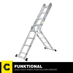 Craftfull Mehrzweckleiter CF-104A - 6in1 Leiter - Gelenkleiter Aus Aluminium - Klappleiter - Stehleiter - Anlegeleiter - Anti-Rutsch-Profil - 3,5 Meter (4x3 Sprossen) -Garten- & Gewächshäuser Geschäft c3194cdb5b66ceb9d5f1fdddc76386b7