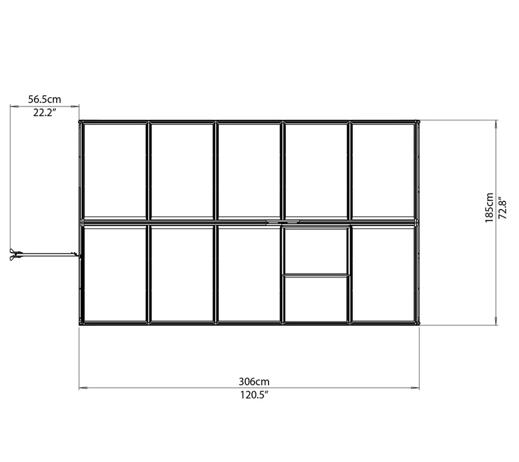 Palram Aluminium Gewächshaus 1,9x3,1 M Set Hybrid 6x10 Grau Treibhaus Anzuchthaus Tomatenhaus Pflanzhaus 9 Palram Aluminium Gewächshaus 1,9x3,1 M Set Hybrid 6x10 Grau Treibhaus Anzuchthaus Tomatenhaus Pflanzhaus – Bild 9
