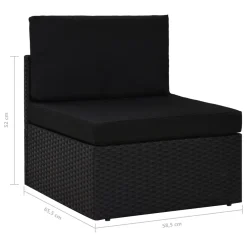 VidaXL Modulares 2-Sitzer-Sofa Poly Rattan Schwarz -Garten- & Gewächshäuser Geschäft c3414c23b1b137c3a41494925e179f32