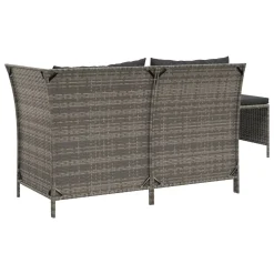 VidaXL 3-tlg. Garten-Lounge-Set Mit Kissen Grau Poly Rattan -Garten- & Gewächshäuser Geschäft c34b3fde0e7c9dcf956566953fa7f683
