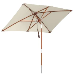 Anndora Sonnenschirm 2,5x1,5m Eckig Knickbar Natural - Natural