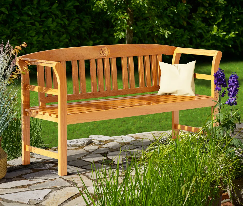 Deuba Casaria Gartenbank Rose Wetterfest 3-Sitzer Eukalyptus Holz FSC®-zertifiziert 320kg Belastbar158x43x82cm Balkon Terrassen Bank Holzbank 2 Deuba Casaria Gartenbank Rose Wetterfest 3-Sitzer Eukalyptus Holz FSC®-zertifiziert 320kg Belastbar158x43x82cm Balkon Terrassen Bank Holzbank – Bild 2