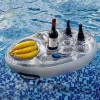 Stretoey Sommer Party Aufblasbar Poolbar, 70x50cm Silber Getränkehalter, Schwimmend Bier Getränkekühler