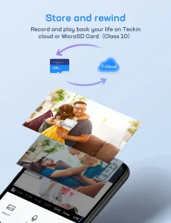 Teckin Überwachungskamera Innen Wlan Handy Mit App, 1080P IP Camera Surveillance Camera Indoor Mit Nachtsicht, 2-Wege-Audio, Bewegungs- Und Geräuscherkennung Für Haussicherheit -Garten- & Gewächshäuser Geschäft c3fbe346378b135215896560f680dd0c
