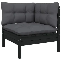 VidaXL 9-tlg. Garten-Lounge-Set Mit Kissen Schwarz Kiefernholz -Garten- & Gewächshäuser Geschäft c420685aeaf755a59e2ca7178f1287ed 1