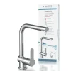 Schütte SCHÜTTE Küchenarmatur LONDON, Niederdruck Armatur Küche, Wasserhahn Küche Ausziehbar, Mischbatterie Küche Chrom