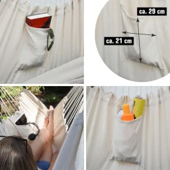 Amanka XXL Liege Hängesessel Mit Seitenfach Und Kissen - 220x120cm Outdoor Hängematte -Garten- & Gewächshäuser Geschäft c47f5607fdb2a1387659fe8191605ce8