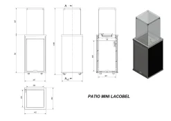 Kratki Terrassenheizer Patio Mini Glas Schwarz Manuelle Steuerung 8,2kW