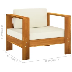VidaXL 7-tlg. Garten-Lounge-Set Mit Creme Auflagen Massivholz Akazie -Garten- & Gewächshäuser Geschäft c4a98ac454de1e2a60ac98b45f7f2577