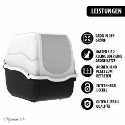 Gismara24 Katzentoilette XXL 41x57x39cm Anthrazit/Creme -Garten- & Gewächshäuser Geschäft c4a994527e2ae30ab40570fb1b8e71f0