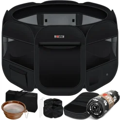 LOVPET® Welpenlaufstall Tierlaufstall Faltbar Für Kleintiere Hunde, Katzen Inkl. Hundenapf Hundelaufstall Freigehege Oxfordgewebe Pop-up System Indoor & Outdoor, Farbe:Schwarz 12 LOVPET® Welpenlaufstall Tierlaufstall Faltbar Für Kleintiere Hunde, Katzen Inkl. Hundenapf Hundelaufstall Freigehege Oxfordgewebe Pop-up System Indoor & Outdoor, Farbe:Schwarz -Garten- & Gewächshäuser Geschäft c4bc4fdf282db5eb42b0b1d35815a1f2