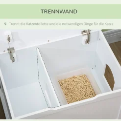 PawHut Katzenschrank Für Katzentoilette Katzenklo Katzenhaus Mit Klappdeckel Trennwand Katzenhöhle Katzenkommode Beistelltisch Erhöhtes Design MDF Spanplatte Weiß 74 X 52 X 55 Cm 13 PawHut Katzenschrank Für Katzentoilette Katzenklo Katzenhaus Mit Klappdeckel Trennwand Katzenhöhle Katzenkommode Beistelltisch Erhöhtes Design MDF Spanplatte Weiß 74 X 52 X 55 Cm -Garten- & Gewächshäuser Geschäft c4dc5266937062c8ea54743d59544d88