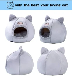 Mmgoqqt Faltbare Katzenhöhle Mit Terrasse, Kuschelhöhle Für Katze Mit Super Weichem Innerkissen Outdoor Winterfest Katzenhaus Katzenbett Zum Schlafen Für Katzen(L,Grau) -Garten- & Gewächshäuser Geschäft c4f1e56ac21a2b5a68ee28ae1bc83d3c