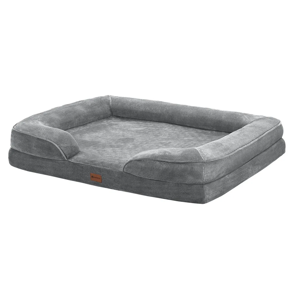 Juskys Hundebett Sheena XL Orthopädisch, Waschbar & Rutschfest – 105 X 82 X 17 Cm– Hundesofa Flauschig Große Hunde Grau – Haustierbett Hundesofa 1 Juskys Hundebett Sheena XL Orthopädisch, Waschbar & Rutschfest – 105 X 82 X 17 Cm– Hundesofa Flauschig Große Hunde Grau – Haustierbett Hundesofa