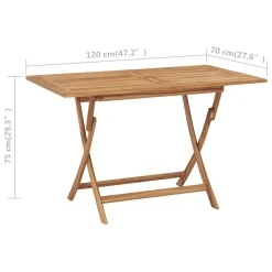 VidaXL Klappbarer Gartentisch 120x70x75 Cm Teak Massivholz -Garten- & Gewächshäuser Geschäft c5300bb39f4602972d8832726622d4f5
