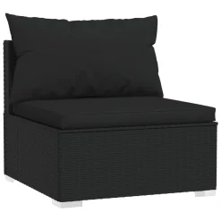 VidaXL 5-tlg. Garten-Lounge-Set Mit Kissen Poly Rattan Schwarz -Garten- & Gewächshäuser Geschäft c546226b373a9dcc3a1d2755c95f363f