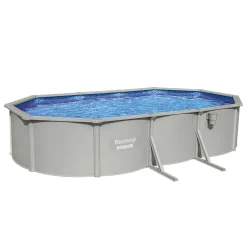 Bestway® Hydrium™ Stahlwandpool Komplett-Set Mit Sandfilteranlage 610 X 360 X 120 Cm, Granitgrau, Oval