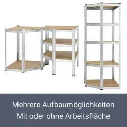 Juskys Eckregal Lageregal Corner Basic 180 X 70 X 40-70 Cm - 875 Kg - 5 Böden - Metall Verzinkt - Schwerlastregal Steckregal Kellerregal -Garten- & Gewächshäuser Geschäft c58b11fbd78a9a91d5fde63e08e2dda4
