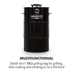 Klarstein Brooklyn-BBQ 4-in-1-Grillfass | Grill, Smoker SlowCooker & Feuerschale | Ø 42 Cm | Stahl | Pulverbeschichtet 7 Klarstein Brooklyn-BBQ 4-in-1-Grillfass | Grill, Smoker SlowCooker & Feuerschale | Ø 42 Cm | Stahl | Pulverbeschichtet -Garten- & Gewächshäuser Geschäft c5b8765826d552301d7801ec9bc92cb4