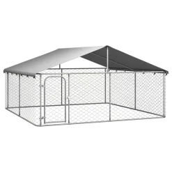 VidaXL Outdoor-Hundezwinger Mit Dach 300x300x150 Cm