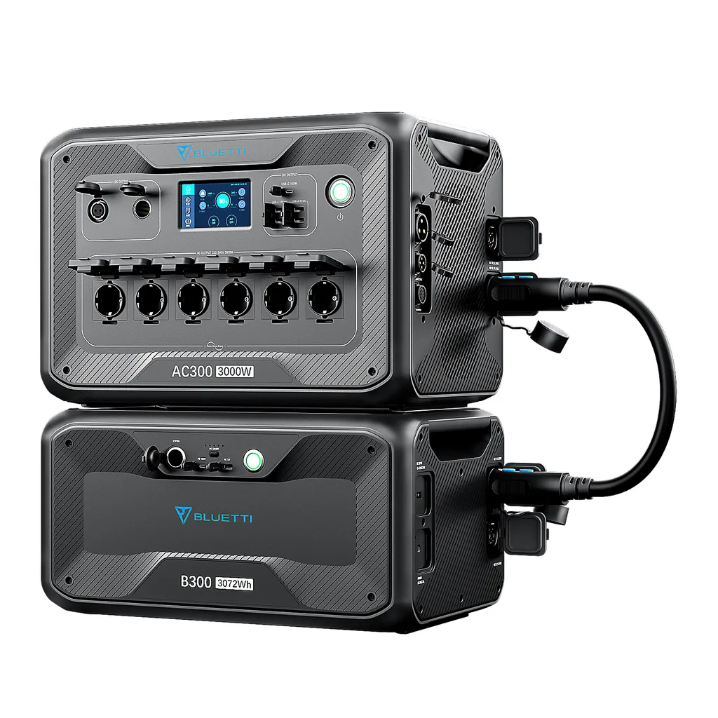 BLUETTI Tragbare Stromerzeuger AC300 Mit B300 Erweiterungsakkus, 6144Wh LiFePO4 Batterie-Backup Mit 6x3000W AC-Steckdosen (6000W Spitzen), Solargenerator Für Heim-Backup, Camping, Notfall 1 BLUETTI Tragbare Stromerzeuger AC300 Mit B300 Erweiterungsakkus, 6144Wh LiFePO4 Batterie-Backup Mit 6x3000W AC-Steckdosen (6000W Spitzen), Solargenerator Für Heim-Backup, Camping, Notfall