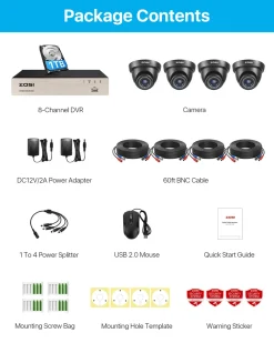 ZOSI 8CH 1080P HD DVR Video Überwachungssystem Mit 1TB Festplatte Und 4 Außen 2.0MP Dome Überwachungskamera Set -Garten- & Gewächshäuser Geschäft c63631886bea38470dfe8cc322d3898f