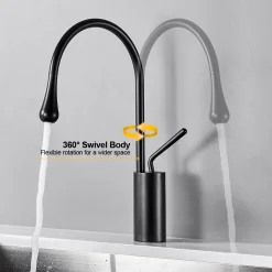 Auralum 360° Drehbar Küchenarmatur Mischbatterie Einhebelmischer Küche Wasserhahn Armatur Schwarz -Garten- & Gewächshäuser Geschäft c63d620baab78a3bf4e43d5c4813647d