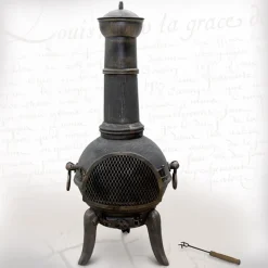 Jago® Terrassenofen Mit Funkenfluggitter - Aus Gußeisen Im Klassischen Design, 108cm Hoch, Inklusive Schürhaken, Funkenschutz - Vintage Gartenofen, Rustikaler Look, Gartenkamin, Feuerstelle, Feuerkorb -Garten- & Gewächshäuser Geschäft c645c47ec8b6e739407586217088092b