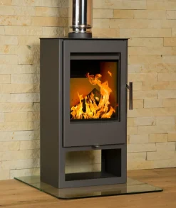 EEK A+ Kaminofen Victoria Toledo Schwarz - 7kW, Raumluftunabhängig